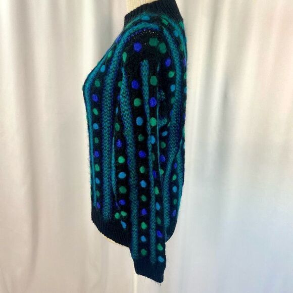 Vintage Hand Knit Sweater Casual Corner Unique Vibrant Wool Mohair - Picture 8 of 12